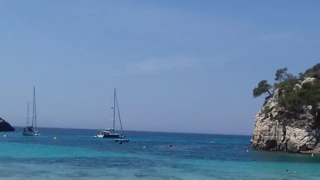 Cala Galdana en la isla balear de Menorca.