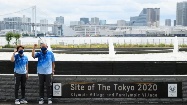 Las vistas a la bahía de Tokio desde la villa olímpica.