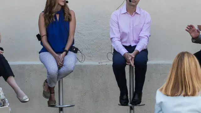 Belén Masiá, Rocío Mateo y Jesús Gonzalo, ayer en el debate moderado por Javier Rueda.