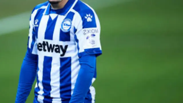 Borja Sainz, en un partido con el Deportivo Alavés la temporada pasada.