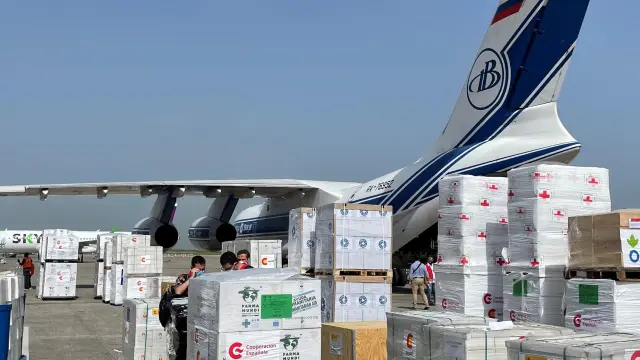 Ayuda humanitaria para Haití enviada por el Gobierno español y varias ONG.
