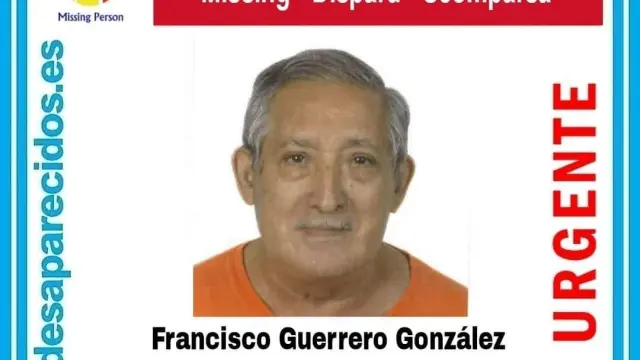 Francisco Guerrero González desapareció este domingo, 12 de septiembre.