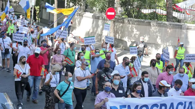 Manifestación de guardias civiles en Madrid para pedir mejoras en sus condiciones.