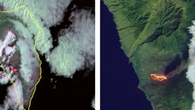 Vistas de la isla de La Palma desde el espacio