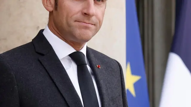 Emmanuel Macron en el Palacio del Elíseo, esta mañana.