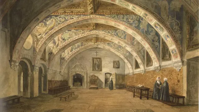 La sala capitular del monasterio de Sijena según dibujo de Valentín Carderera.