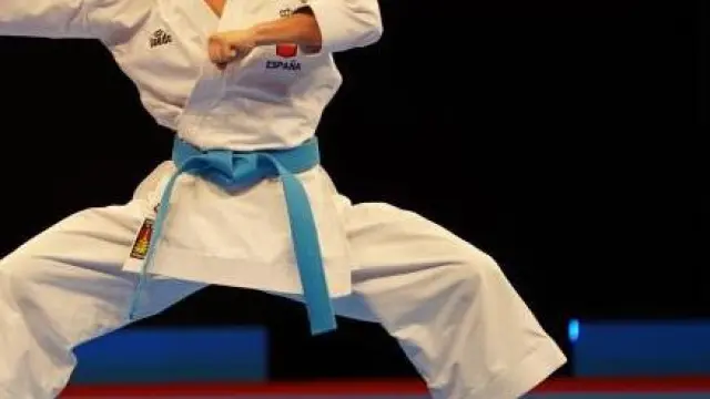 La karateca Sandra Sánchez, en el  Mundial de Dubái