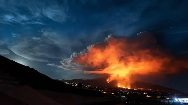 El volcán de Cumbre Vieja, en la isla de La Palma
