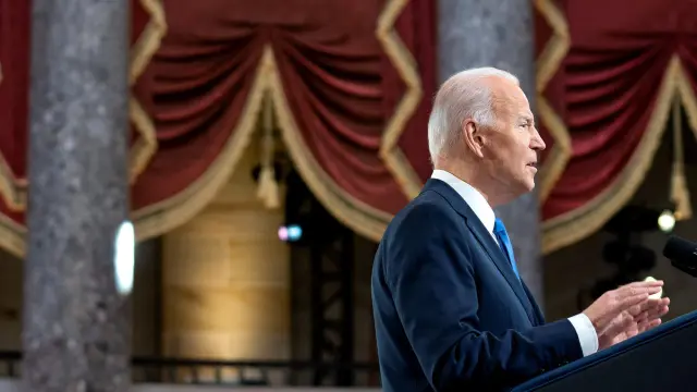 El presidente Joe Biden, este jueves, en el Capitolio.
