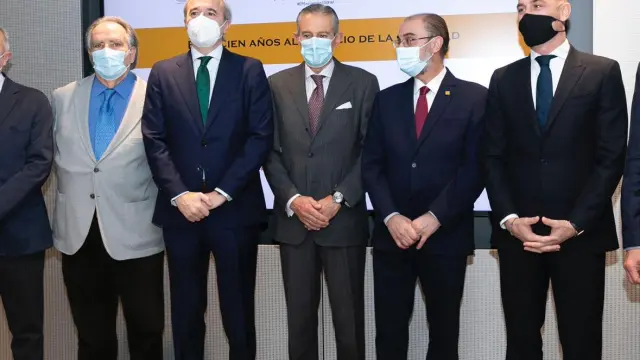 Azcón, Lambán, Fle y Rubiales, entre otros, en el encuentro en Madrid.