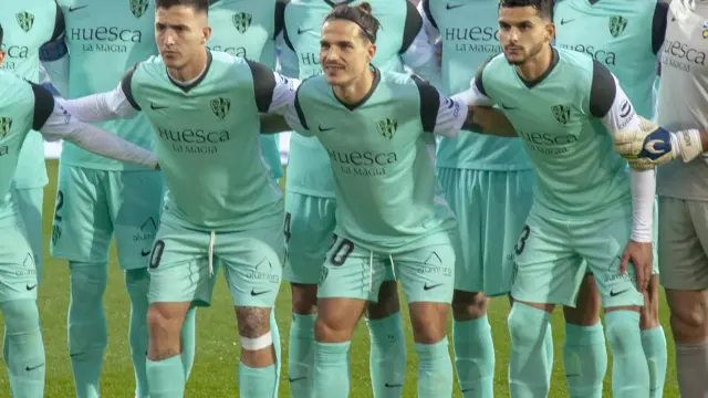 Alineación titular de la SD Huesca en el partido contra el Eibar.