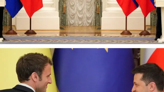 Macron se reunión con Putin y con Zelenski