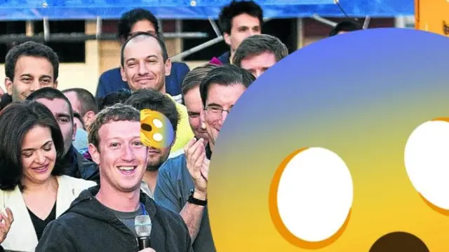 Mark Zuckerberg con el icono de Whatsapp inspirado en 'El grito' de Munch.