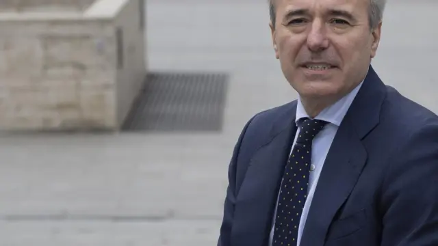 El líder del PP, Jorge Azcón, el pasado viernes, tras la entrevista