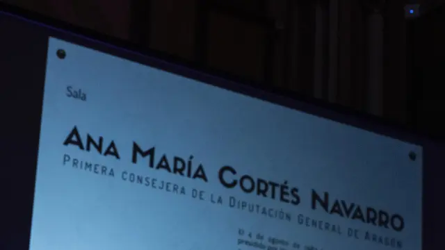 Ana María Cortés, durante el homenaje que recibió en el Pignatelli.