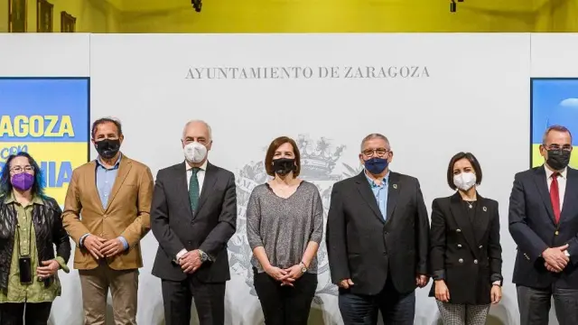 Presentación de la campaña solidaria con Ucrania del Ayuntamiento de Zaragoza y Fundación Ibercaja.