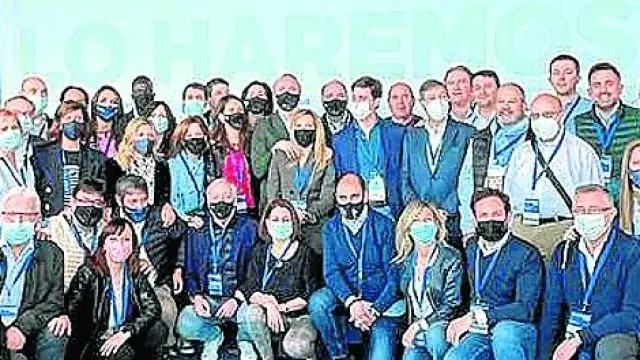 Foto de familia de la delegación aragonesa en el congreso popular del pasado fin de semana.