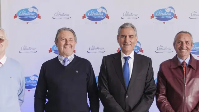 Los propietarios de La Coruñesa: Ángel Mompradé, Carlos Fanlo, Mariano Azón, Vicente Bernet y José Antonio Casterad.