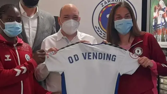 Presentación del acuerdo de patrocinio entre el Zaragoza CFF y OD Vending.