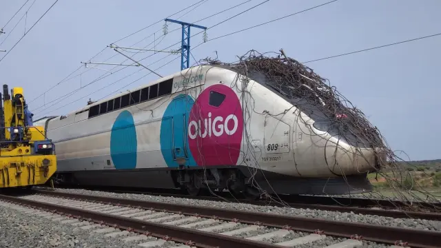 El tren de Ouigo de la línea Madrid-Barcelona afectado.