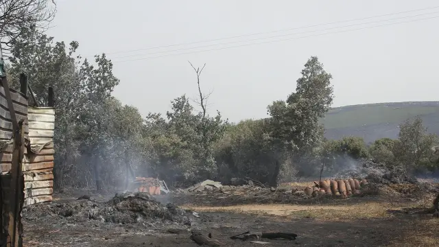 El incendio forestal declarado el miércoles por la noche por los rayos de una tormenta seca en la reserva de la Sierra de la Culebra