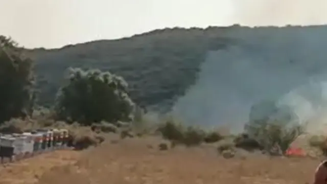 Imagen de un vídeo grabado en el entorno del Moncayo con el incendio aún descontrolado.