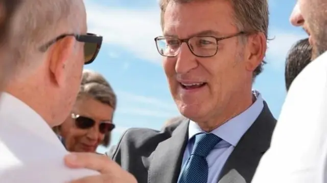 El presidente del PP, Alberto Núñez Feijóo, durante una visita a Tarragona, este viernes.