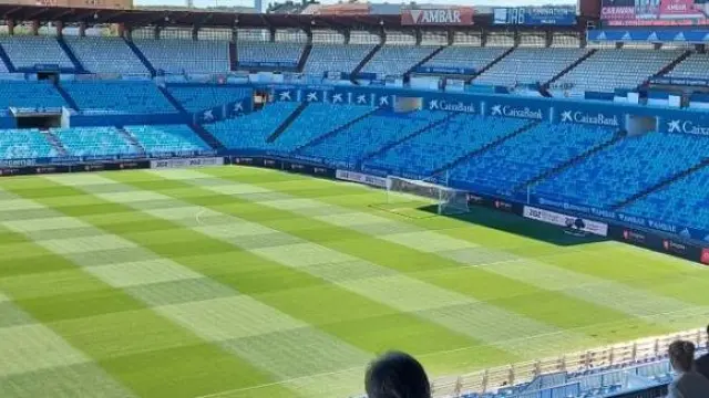 La Romareda, dos horas antes del inicio del partido de este sábado entre el Real Zaragoza y el Villarreal B.