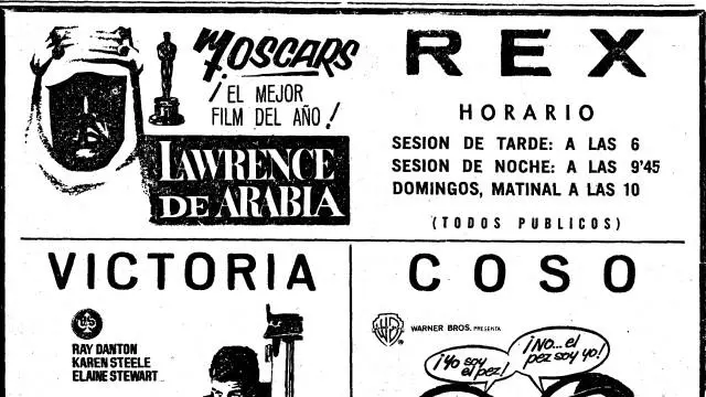 Primer anuncio de 'Lawrence de Arabia' publicado en Heraldo, en 1965.