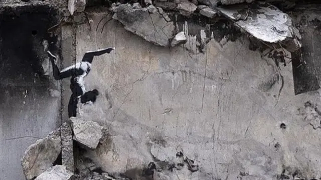 La intervención de Banksy en Ucrania.
