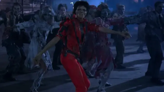 Fotograma del videoclip de la canción 'Thriller' de Michael Jackson.