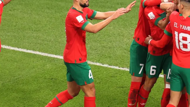 El conjunto marroquí celebra el 1-0.