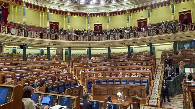 Vista general del pleno del Congreso de los Diputados, este jueves.