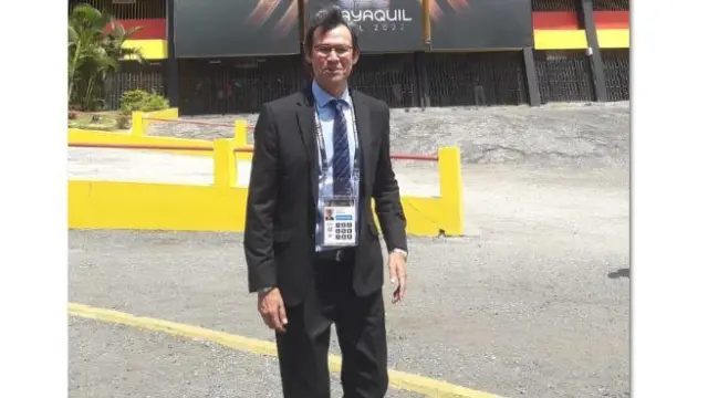Raúl Amarilla, el 29 de octubre en el estadio Monumental de Guayaquil (Ecuador), antes de la Copa Libertadores.