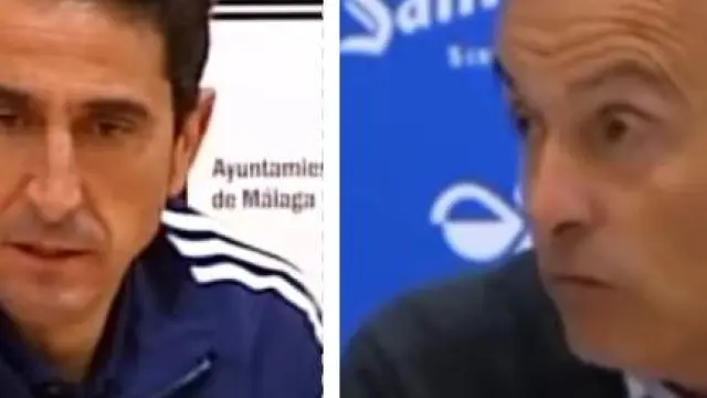 Manolo Jiménez y Fran Escribá, con 11 años de distancia, en sus estruendosas ruedas de prensa en el campo del Málaga.