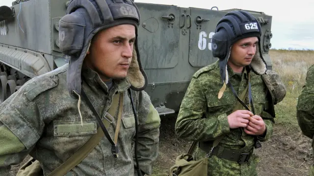 Militares rusos, durante una sesión de entrenamiento en la región de Rostov-on-Don, en el sur del país.
