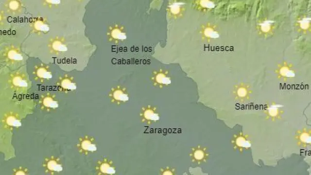 Mapa del tiempo en Zaragoza.
