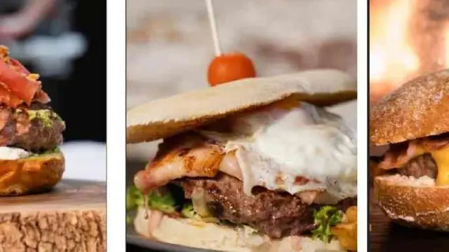 Tres de las hamburguesas que participan en el Huesca Burger Fest