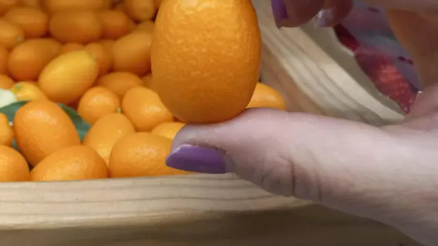 El kumquat, una pequeña naranja china.