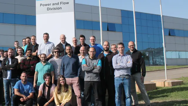 Los integrantes del departamento de Ingeniería de la empresa en la sede de la división ‘Power and Flow’ de Atlas Copco, situada en Muel.