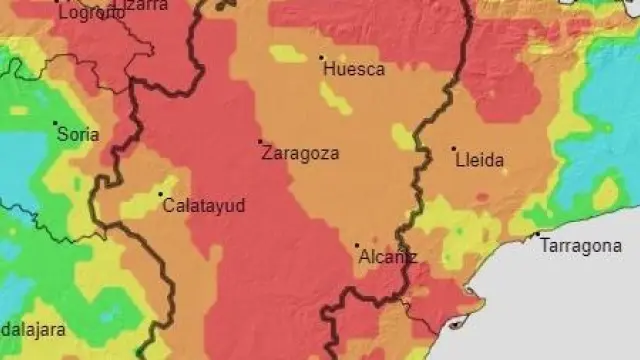 Riesgo de incendios forestales en Aragón a 2 de mayo de 2023