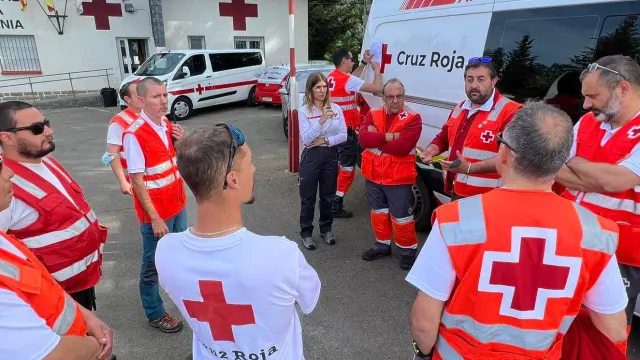 Equipo de Cruz Roja en el reciente operativo sanitario del Primer Viernes de Mayo de Jaca.
