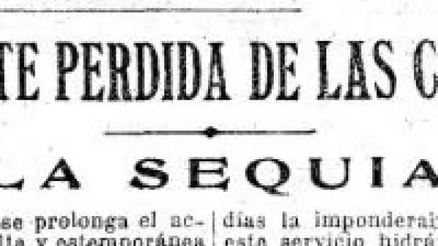 Titular de la noticia publicada en HERALDO sobre la sequía el 10 de mayo de 1923