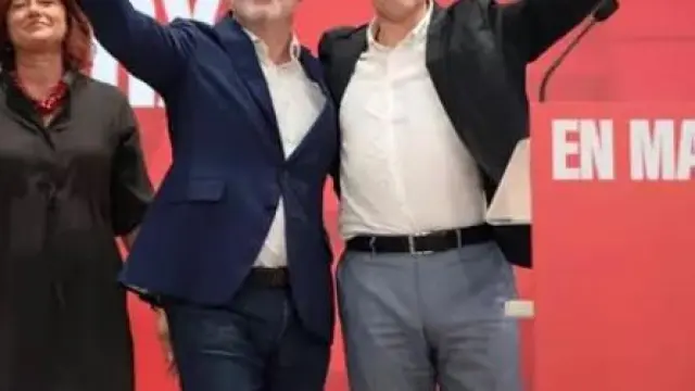 El candidato del PSC-PSOE a la Alcaldía de Barcelona, Jaume Collboni y el líder del PSC, Salvador Illa.