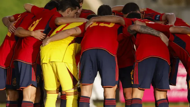 Imagen de la selección española sub-21 durante el partido del martes ante México.