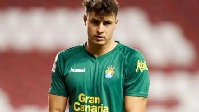 Álex Domínguez, en un partido con la UD Las Palmas.
