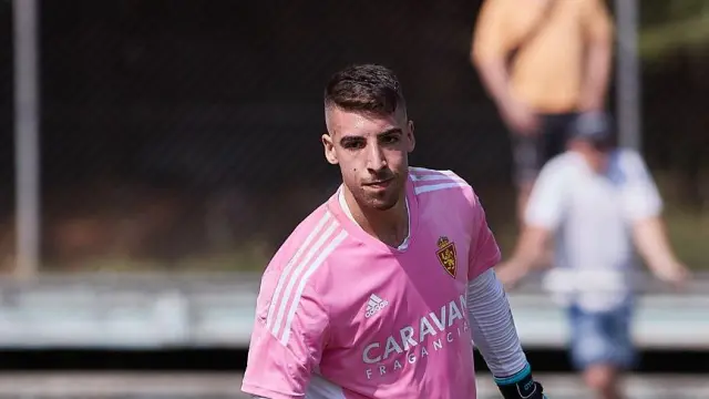 Dani Rebollo, hace 11 meses en la pretemporada de Boltaña (Huesca), recién llegado al Real Zaragoza.