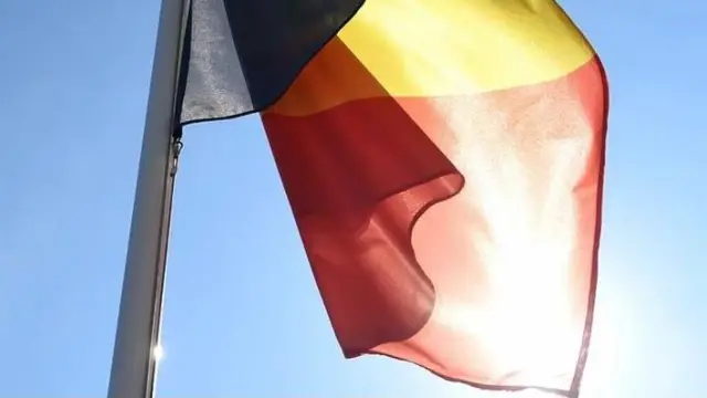 Imagen de archivo de la bandera de Bélgica.