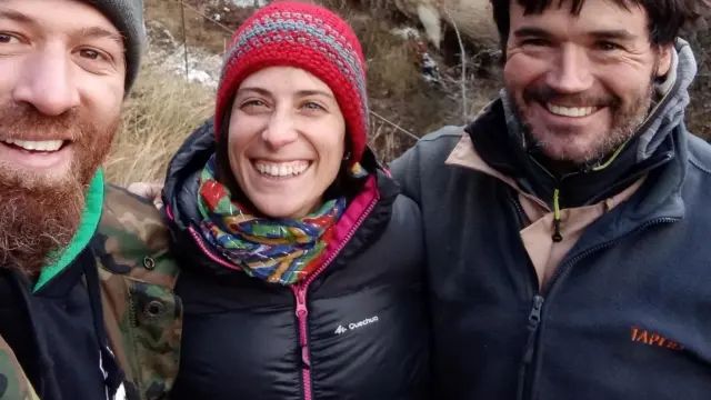 Los fundadores del proyecto ecológico y sostenible La Albarda: Miguel Paricio, Marta Barba y Antonio Monfort.