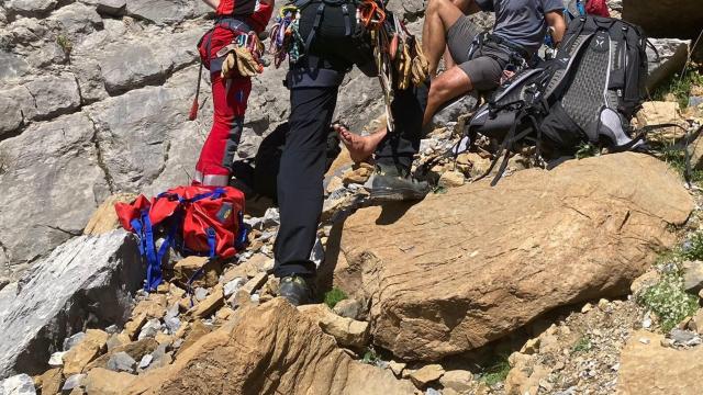 Uno de los rescates de la Guardia Civil en el Pirineo oscense este fin de semana.